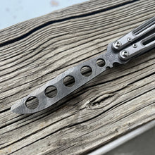 Load image into Gallery viewer, Damascus 2-piece channel Titanium handle Trainer Balisong