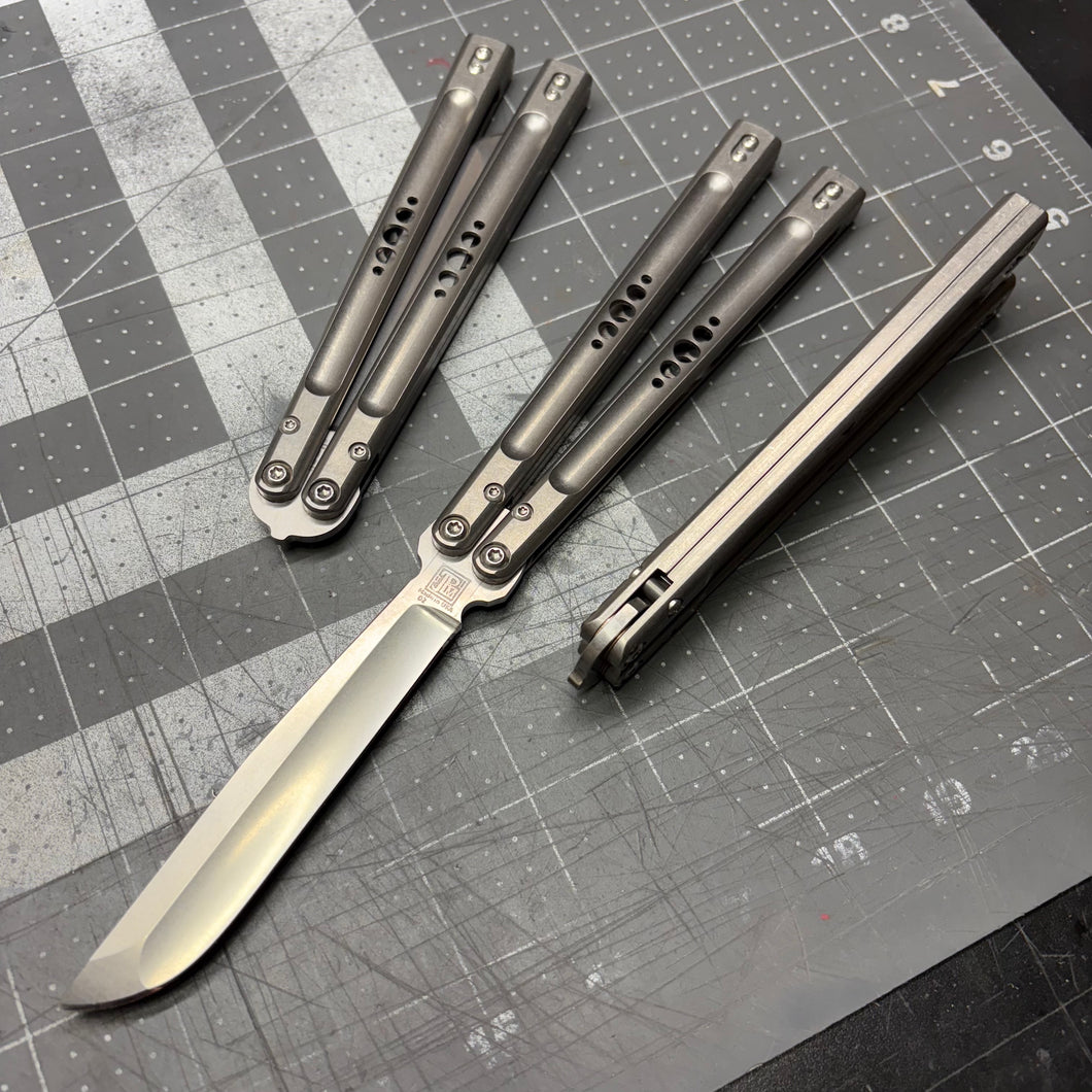 Revolution v2 Balisong - D2 Hand Ground Hollow Grind Blade