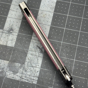Revolution v2  Hand-ground D2 blade - Pink G10 inserts